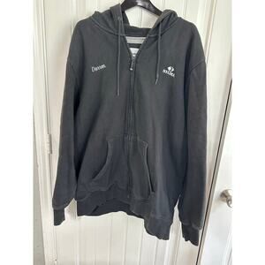 WearGuard Full Zip Hooded Sweatshirt Jacket Men 2XL Work Outdoor Blue Collar